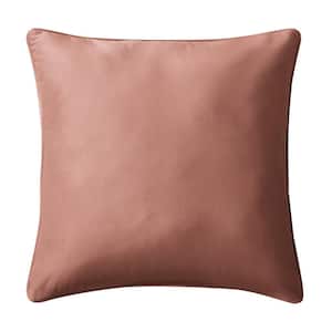 Brielle Home Soft Velvet Square Purple 18 in. x 18 in. Throw Pillow