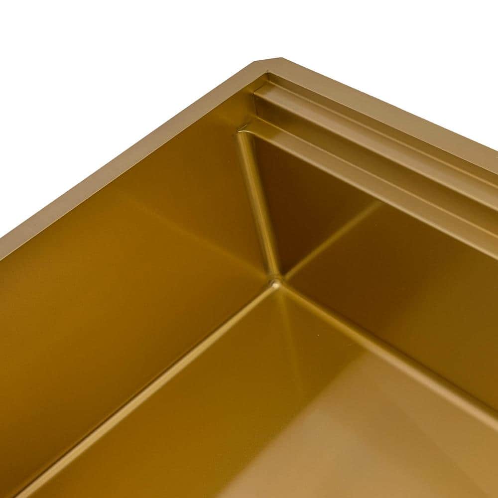 Ruvati 45-Inch Matte Gold Stainless Steel Workstation Kitchen Sink