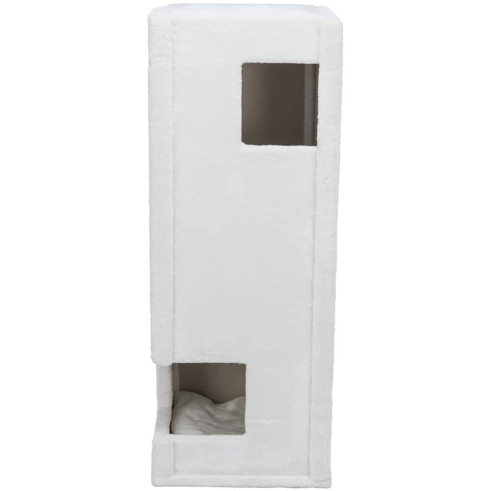 Gerardo 3-Story White and Brown Sisal Cat Tower