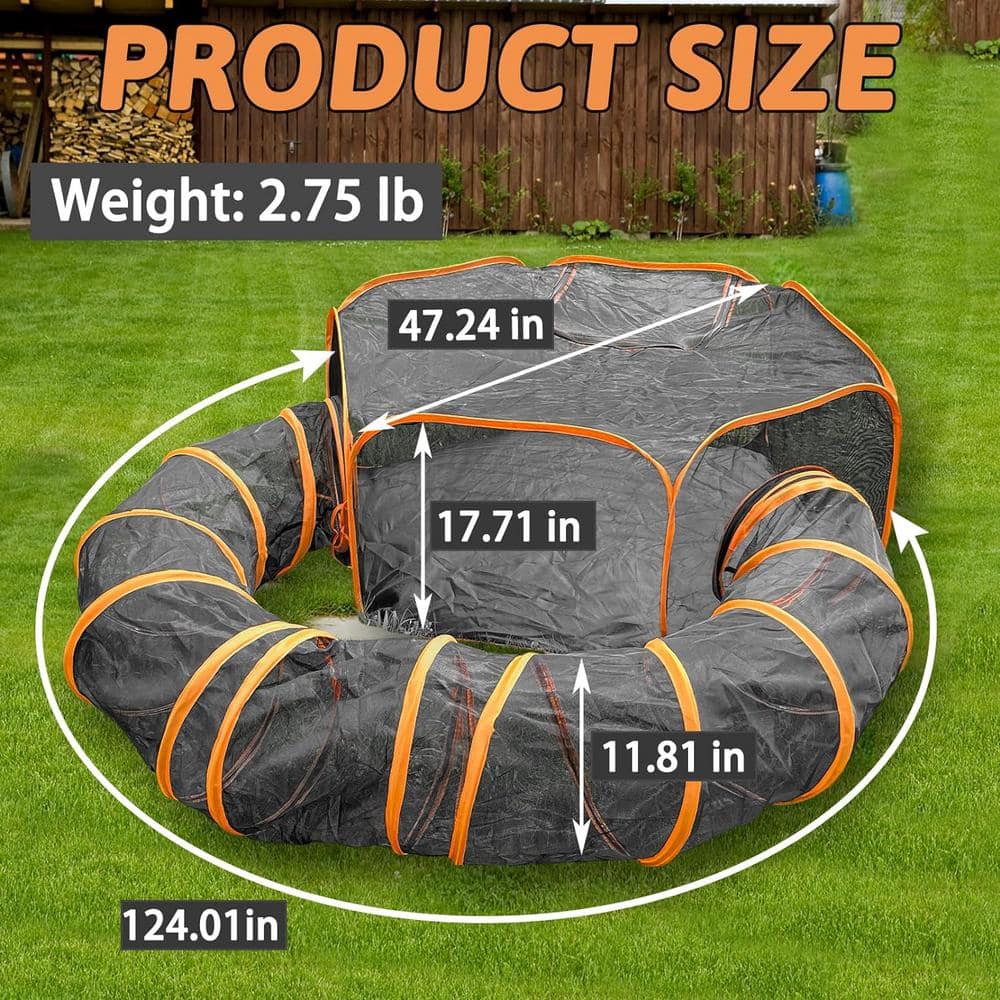 Portable 2-in-1 Cat Playpen Tent with Tunnel