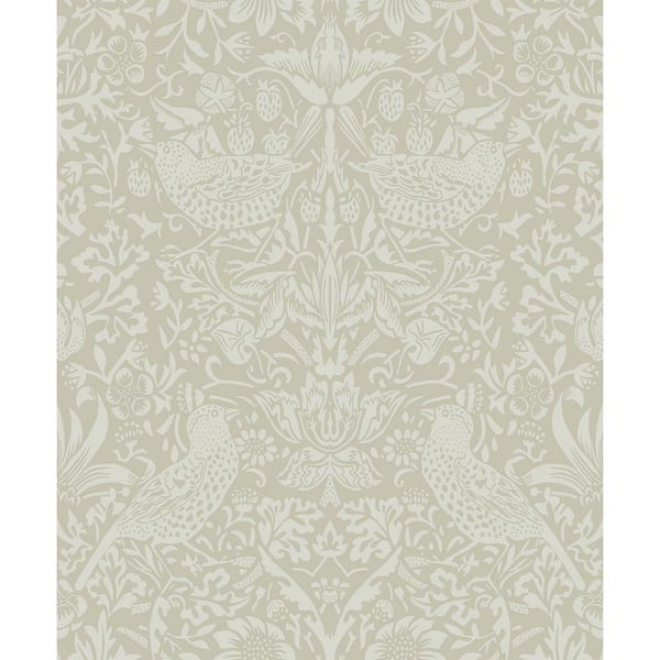 Neutral Tonal Bird Garden Vinyl Peel and Stick Wallpaper Roll (Covers 31.35 sq. ft.)