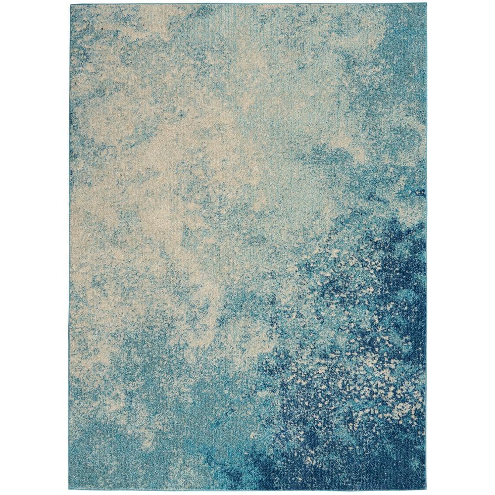 Passion Navy Light Blue 8 ft. x 10 ft. Abstract Contemporary Area Rug price history on PriceWatchPro