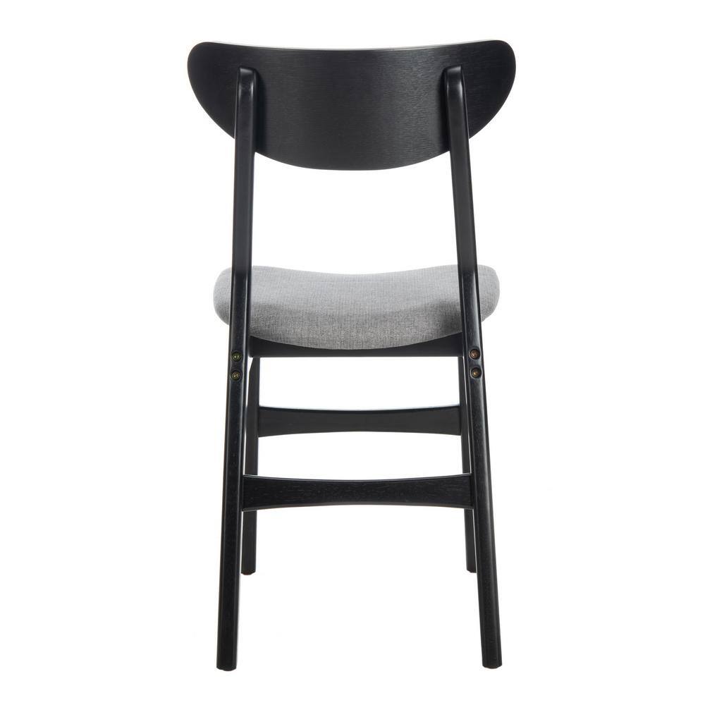 Lucca Black Wood Side Chair with Grey Cushion