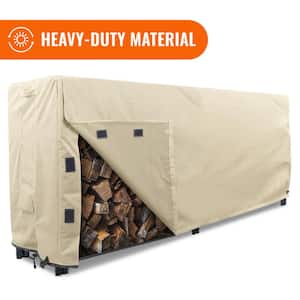 Sahara Series 8 ft. Beige Log Rack Heavy-Duty Protector Cover
