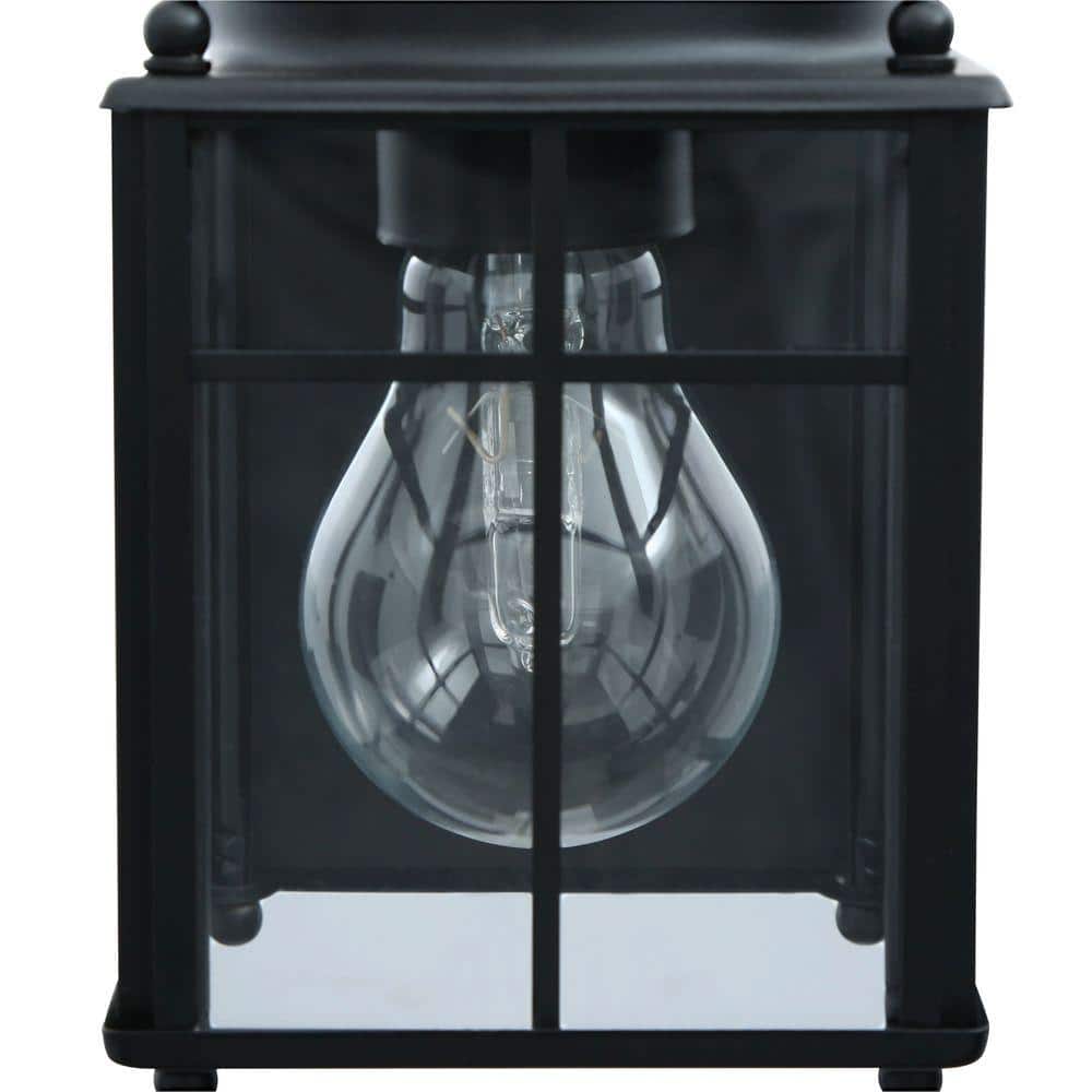 Bayside Black Metal Motion-Sensing Outdoor Wall Lantern Sconce