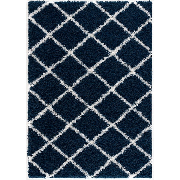 L'Baiet Phoenix Navy 5 ft. x 7 ft. Shag Area Rug
