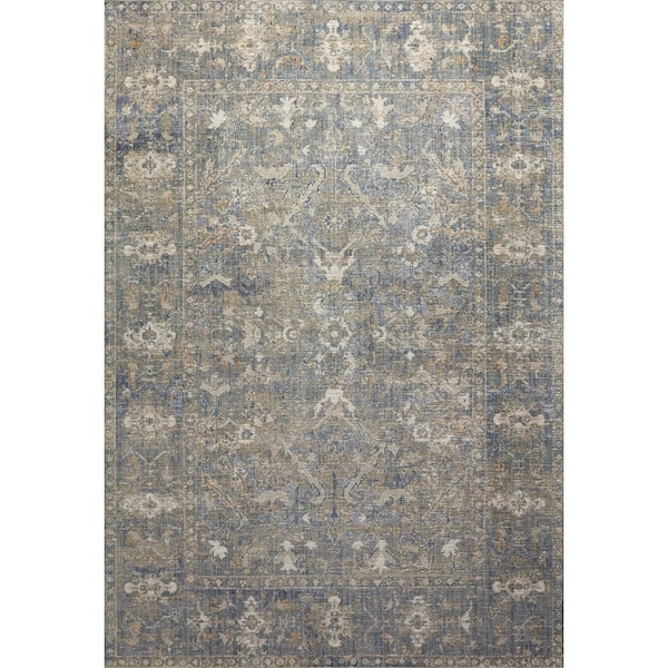 Chris Love Julia Rosemarie Sand / Lagoon 7 ft. 10 in. x 10 ft. Traditional Area Rug
