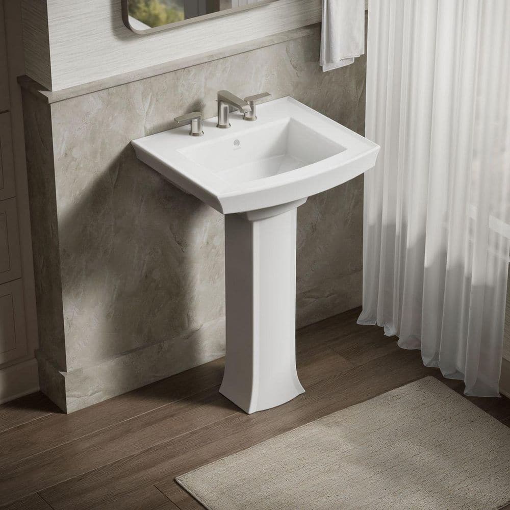 Archer 24 in. x 24 in. Pedestal Bathroom Sink in White Vitreous China price history on PriceWatchPro