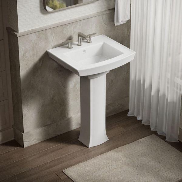 KOHLER Archer 7.87 in. Vitreous China Pedestal Sink Basin in