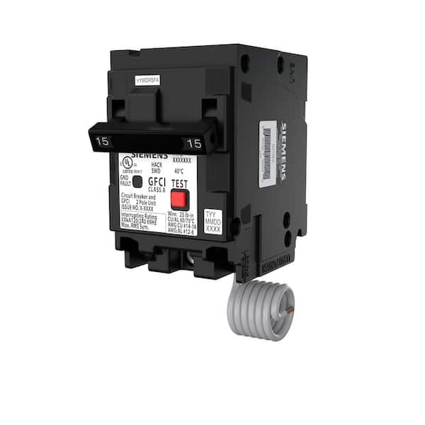 Siemens QEB 15 Amp 2-Pole GFCI (30 mA) Circuit Breaker