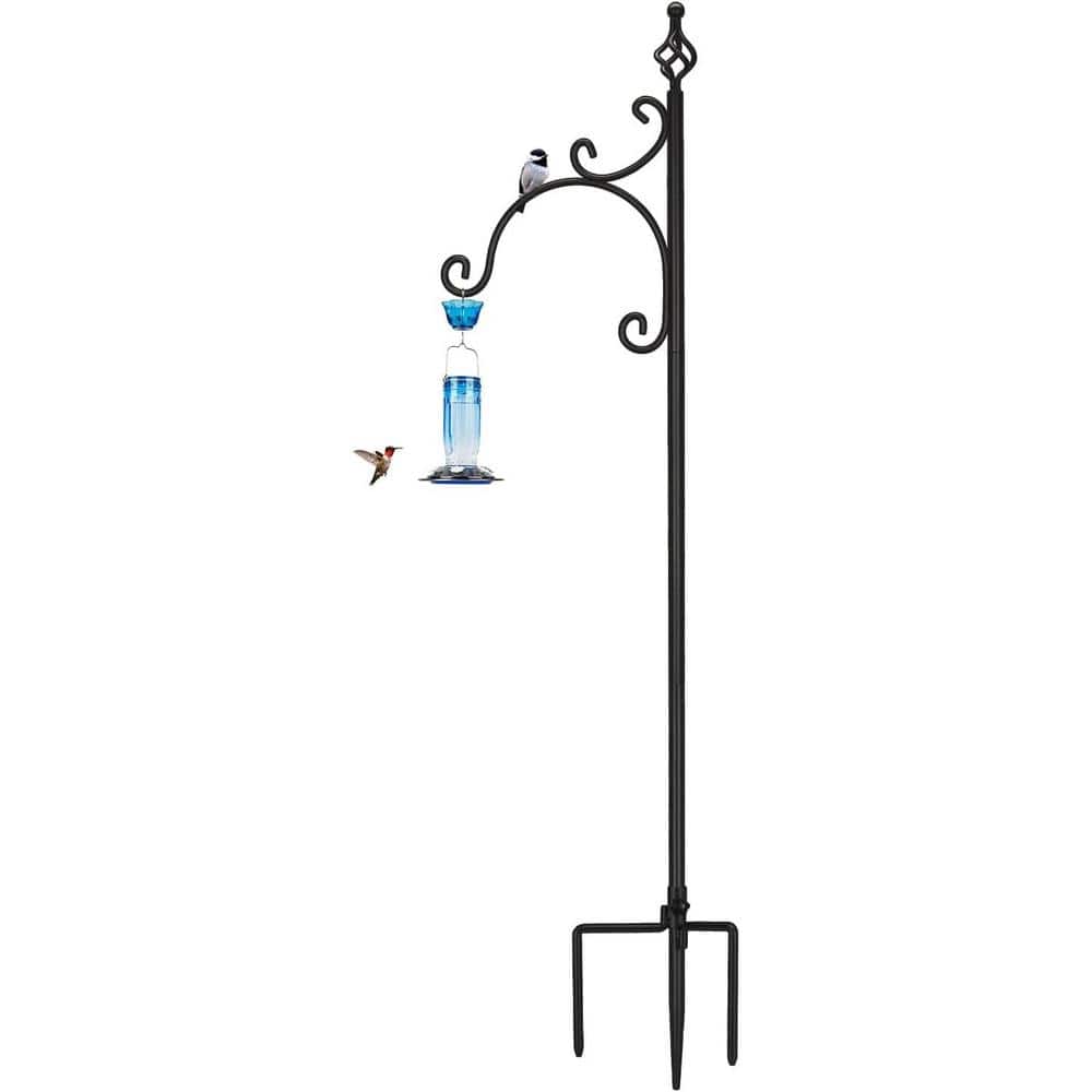 Outdoor Metal Shepherds Hooks 76 in. Adjustable Bird Feeder Pole for Hangin