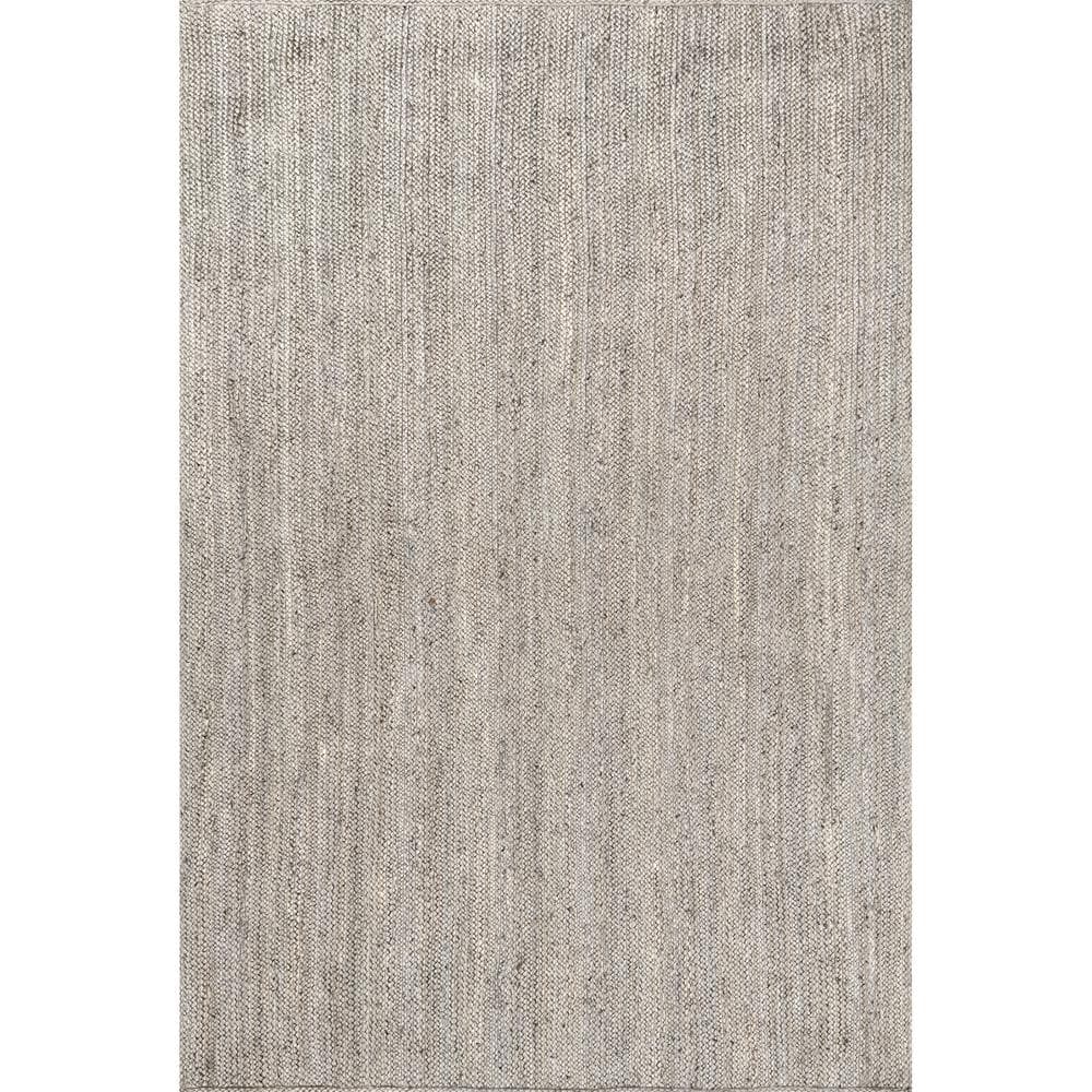 Gray 4' x 6' Hand Woven Jute Farmhouse Area Rug