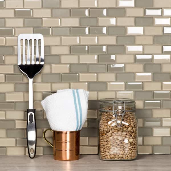ABOLOS Midcentury Modern Beige Brick Mosaic in. x in. Multi Finish  Glass Wall and Pool Tile (11 sq. ft./Case) GHMFFL0102-OY The Home Depot