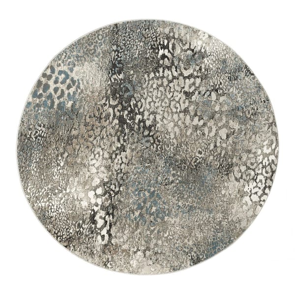 Serengeti Multi-Colored 6 ft. Round Abstract Area Rug