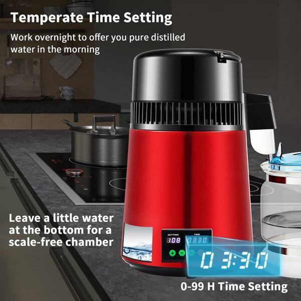 ROVSUN 4L Countertop Water Distiller - 750W, 1.1 Gallon Stainless Steel, Makes 1 Liter Per Hour, With Glass Container - View #3