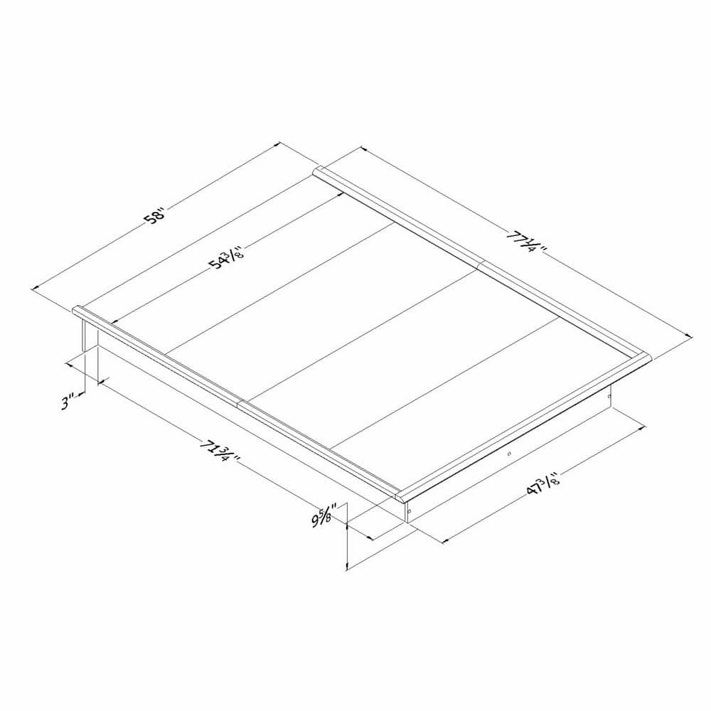Contemporary Pure Black Full Platform Bed with Discreet Storage