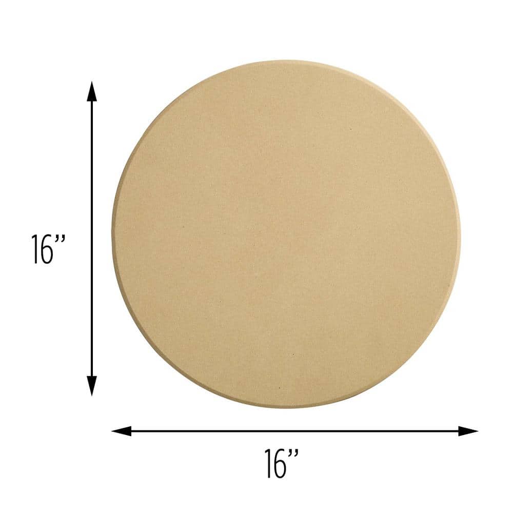 Beige 16-Inch Cordierite Round Pizza Stone