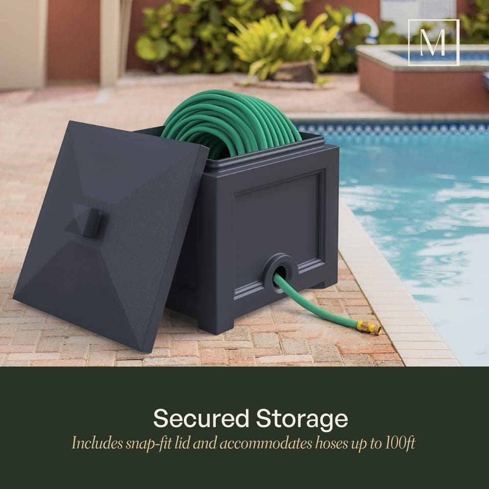 Fairfield Black Polyethylene Garden Hose Storage Bin