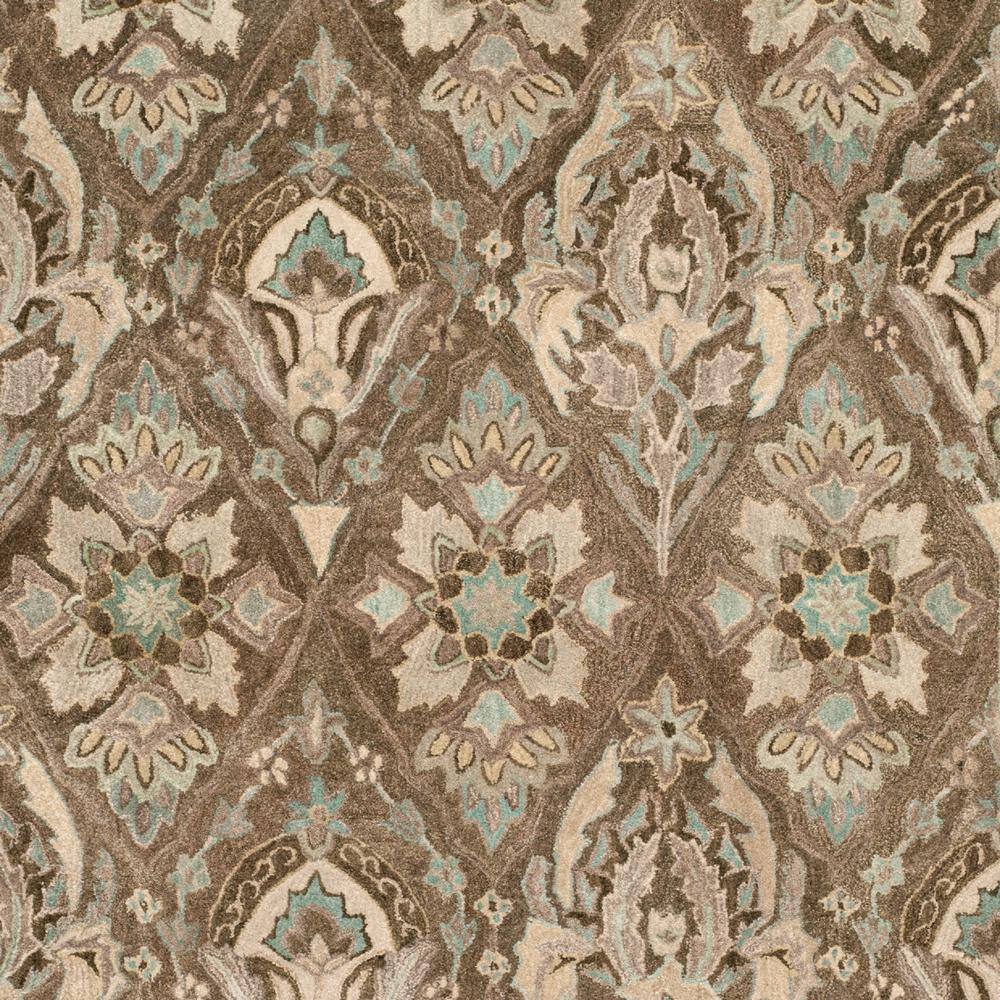 Anatolia Brown and Beige Floral Wool 4' x 6' Rug