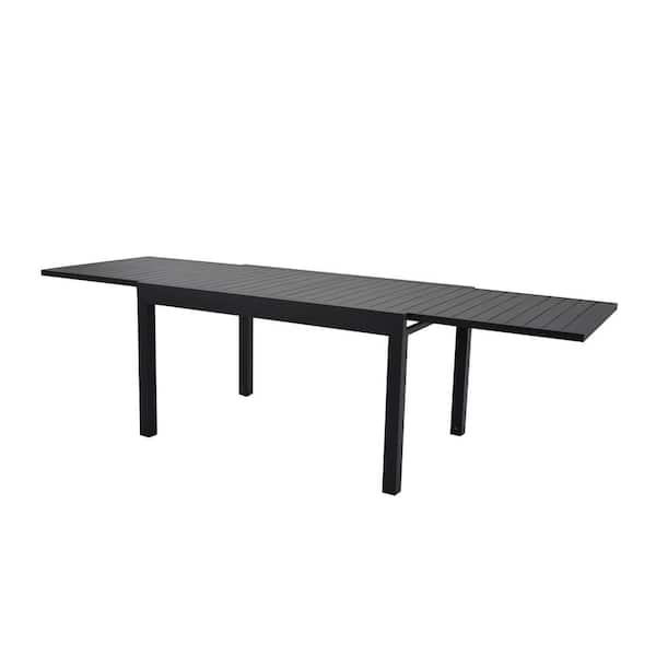 Unbranded Patio Dining Expandable Table, Metal Aluminum Outdoor Table for 6-8 Person Rectangular Table (1 Table)