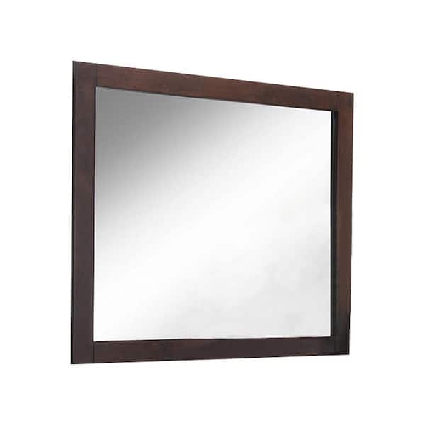 Acme Furniture Oberreit 41 in. W x 34 in. H Rectangle Framed Wood Walnut Modern Dresser Mirror