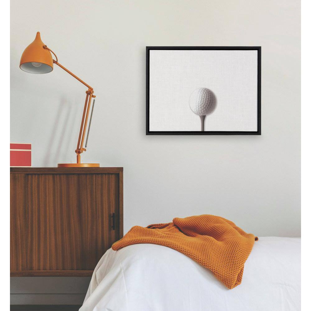 Horizontal Golf Ball Portrait Canvas Wall Art in Black Frame