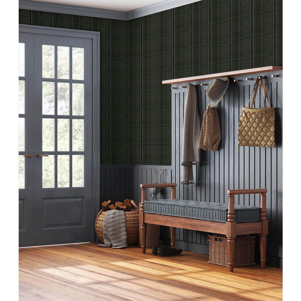 Evergreen Plaid Self-Adhesive Vinyl Wallpaper Roll
