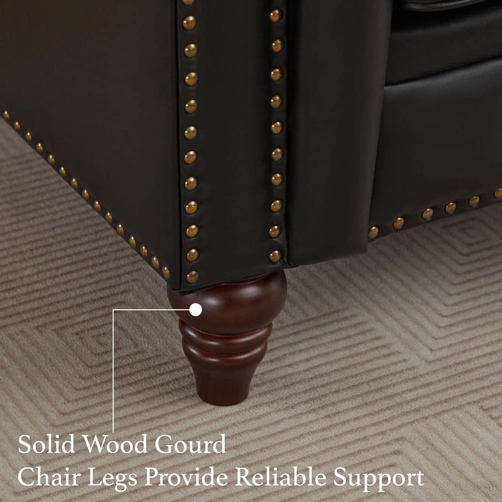 Close-up of the solid wood wooden legs of the sofa.
