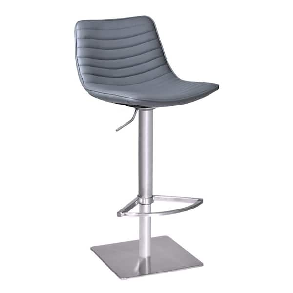 Armen Living Luna Grey Adjustable Bar Stool