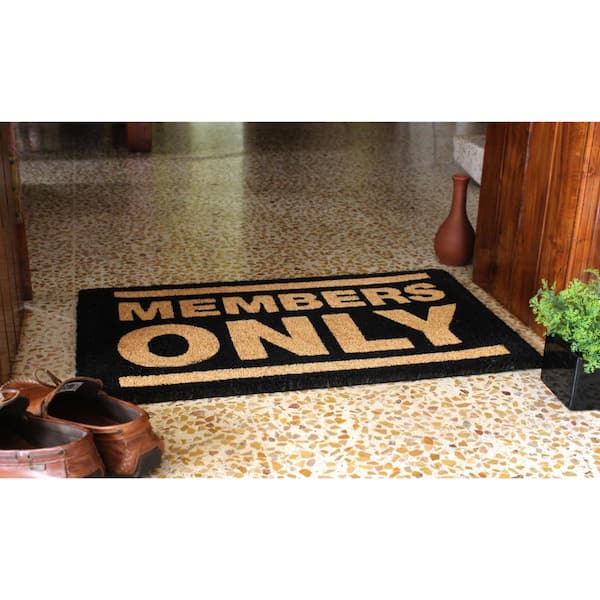 Black Scroll Welcome Door Mat 18 x 30 - Bed Bath & Beyond - 16545256