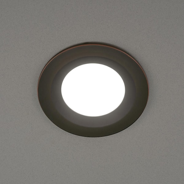 4 in. Adjustable CCT Integrated LED Canless Recessed Light Oil Rubbed Bronze Kit 650 Lumens Kitchen Bathroom (12-Pack)