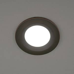 Ultra Slim 4 in. Canless Adjust Color Temperature Integrated LED Recessed Light w/ Oil Rubbed Bronze Trim Kit (12-Pack)