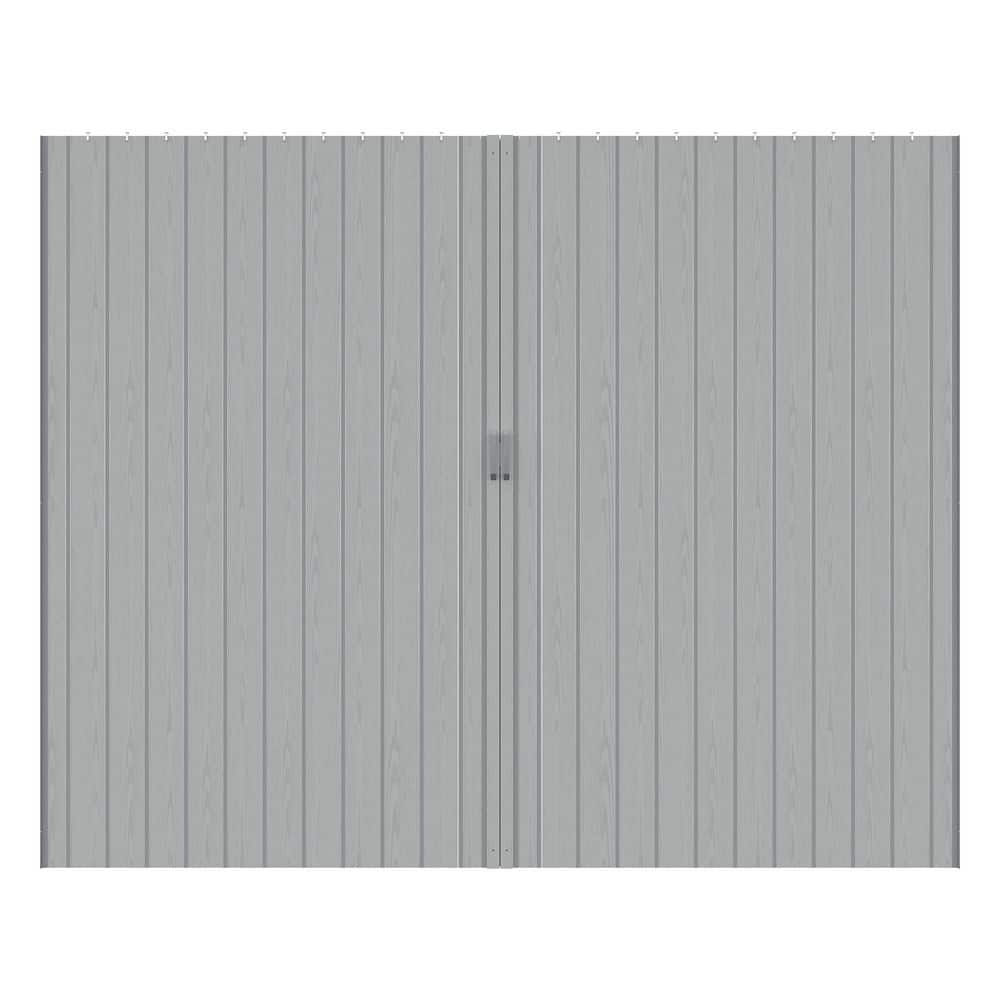 ARK DESIGN 96 in. x 80 in. Grey Woodgrain Vinyl PVC Accordion Door