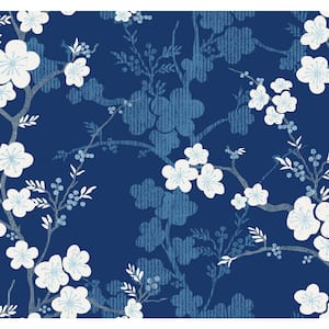 Nicolette Navy Floral Trail Wallpaper