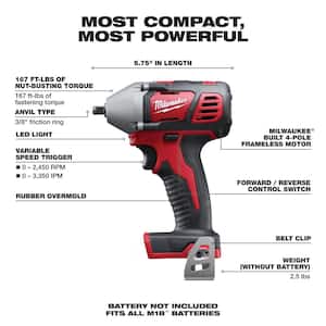 M18 18V Lithium-Ion Cordless 3/8 in. Impact Wrench W/ Friction Ring (Tool-Only)