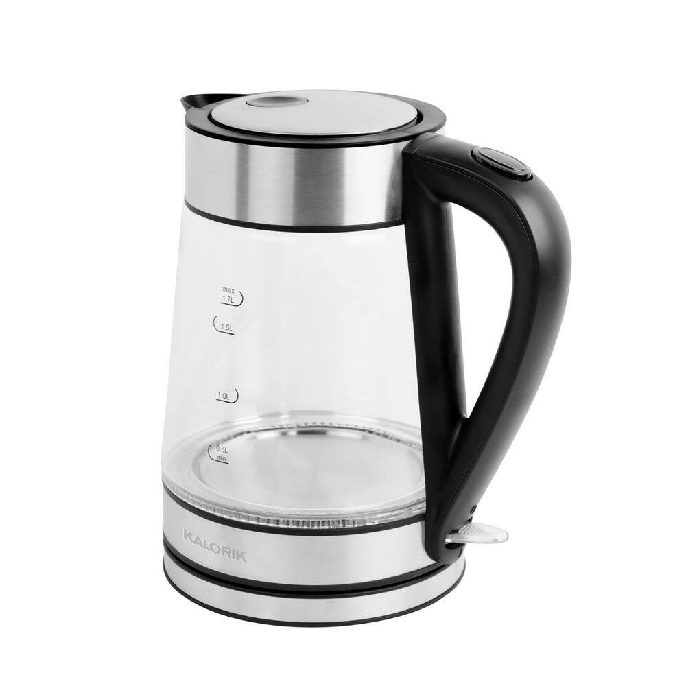 Kalorik 1.7L Stainless Steel and Glass Rapid Boil Electric Kettle