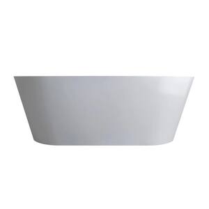 Alsace 65 in. Solid Surface Resin Stone Flatbottom Freestanding Bathtub in Glossy White