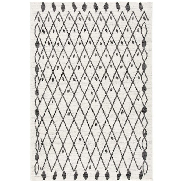 Tulum 7 ft. x 9 ft. Ivory/Black Diamond Area Rug