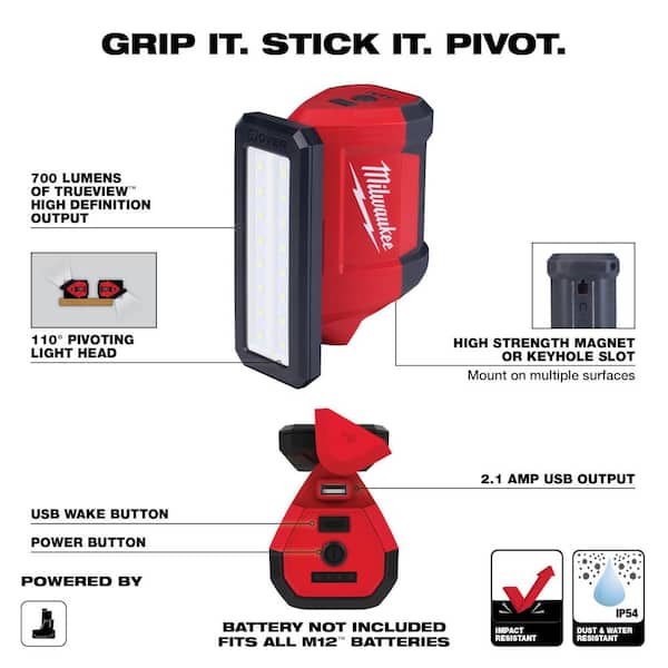 Milwaukee - M12 ROVER Service and Repair Flood Light with USB Charging