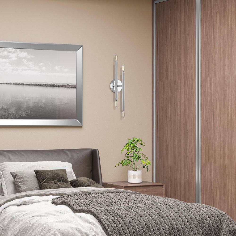 Polished Chrome 17" 4-Light Modern Wall Sconce