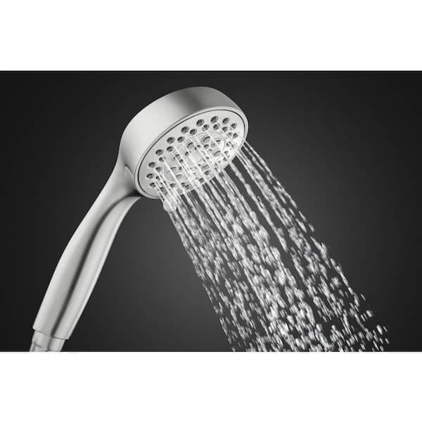 6-spray 5.51 in. Dual Shower Head and Handheld Shower Head in Brushed Nickel