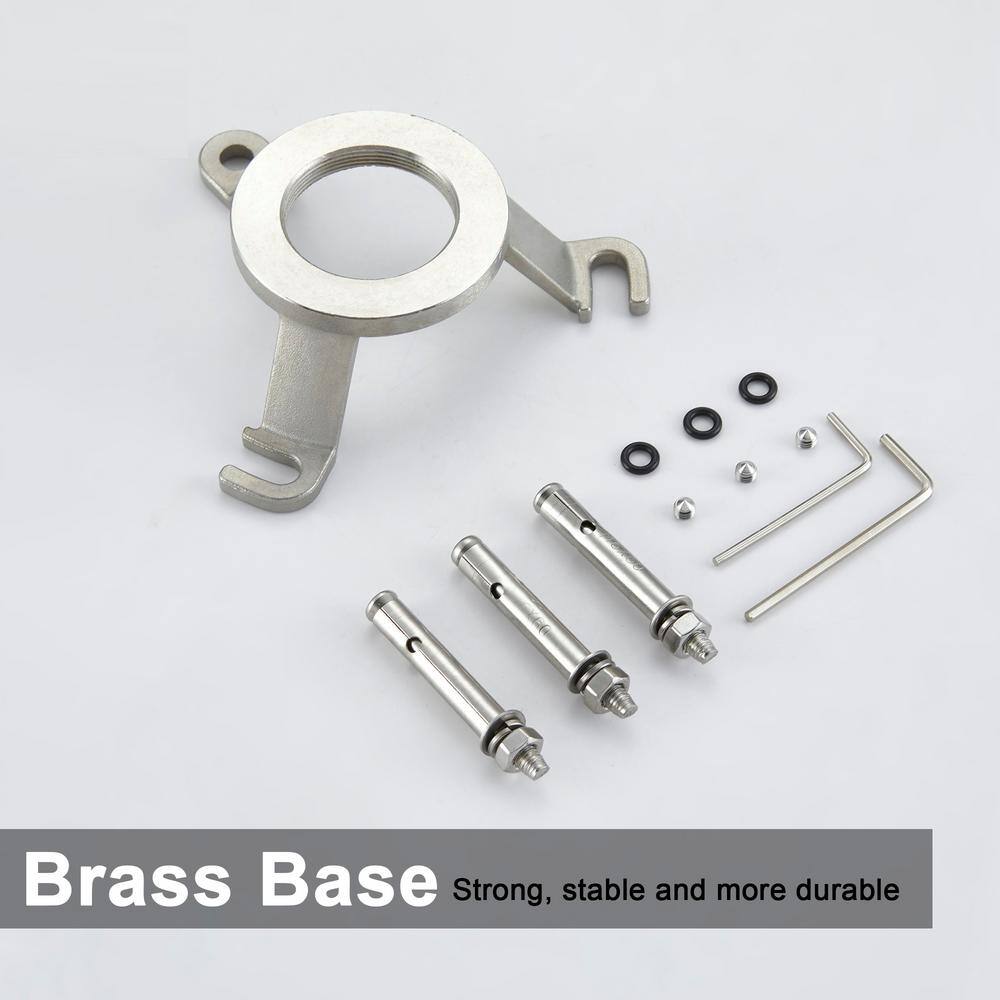 Brushed Nickel Freestanding Tub Filler with Handheld Shower