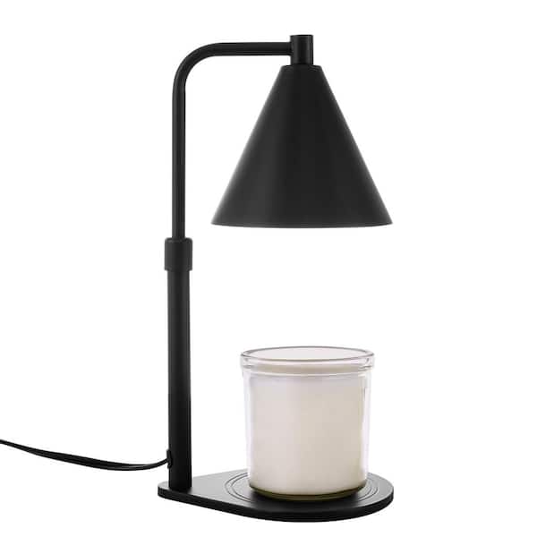 Briignite 11 in. Adjustable Black Table Lamp Task and Reading for Bedroom or Office with Conical Shade - Modern Wax Melting Lamp