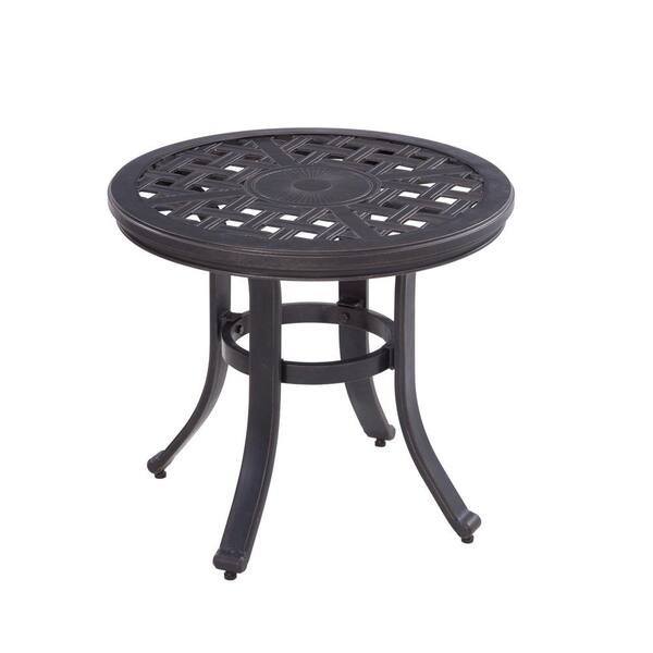 Hampton Bay Covina Round Aluminum Outdoor Side Table AS-J-252-3NET