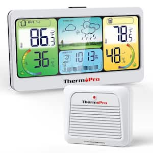 TP280BW 1000FT Home Weather Stations Wireless Indoor Outdoor Thermometer, Indoor Outdoor Weather Station