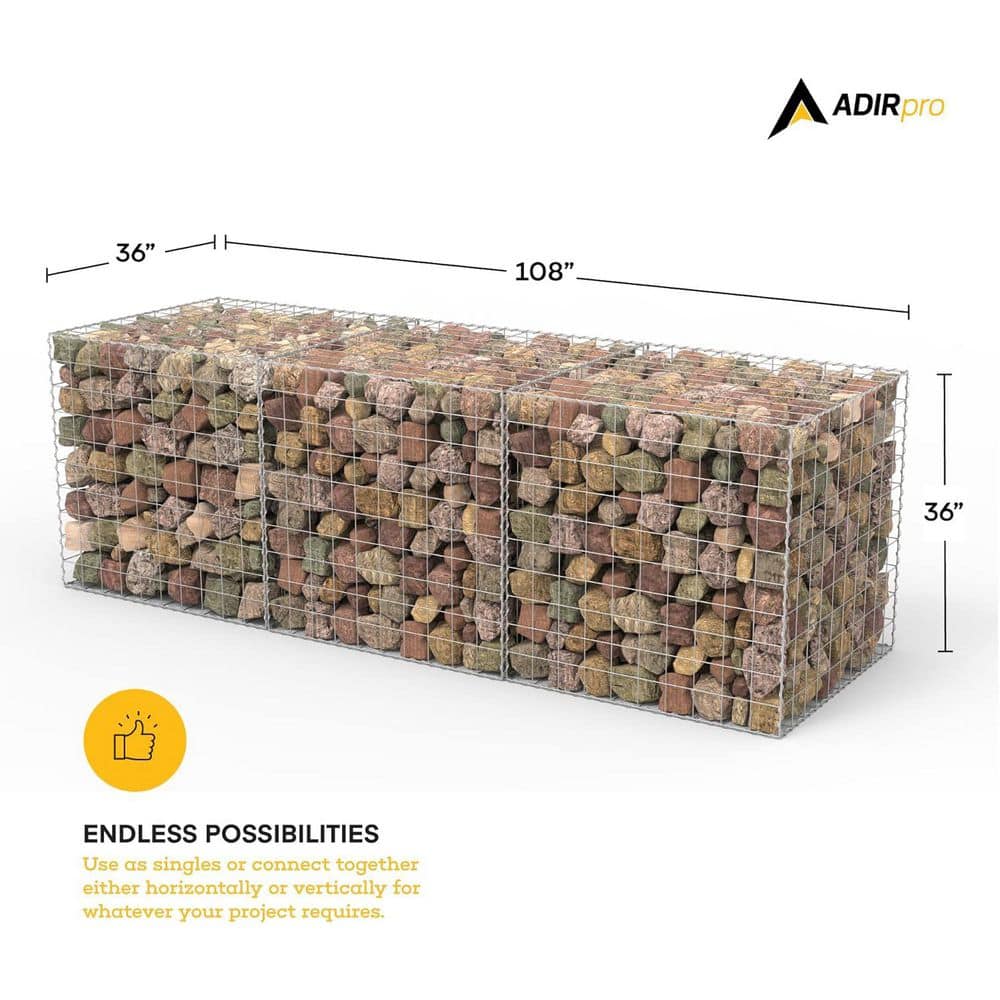 Heavy-Duty Galvanized Steel Garden Gabion Basket Set