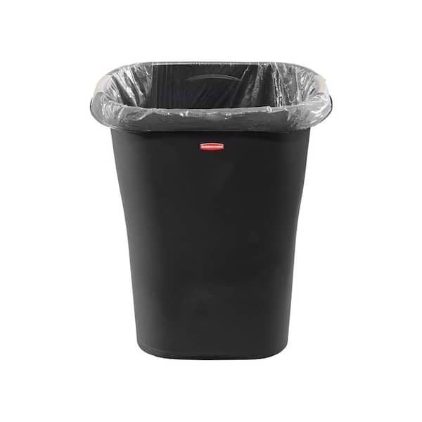 8 Gal. Black Rectangular Trash Can with LinerLock