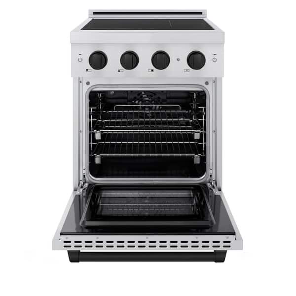 Autograph 24 in. 3.2 cu. ft. Paramount Induction Range with 3 Element Cooktop in Stainless with Matte Black Accents
