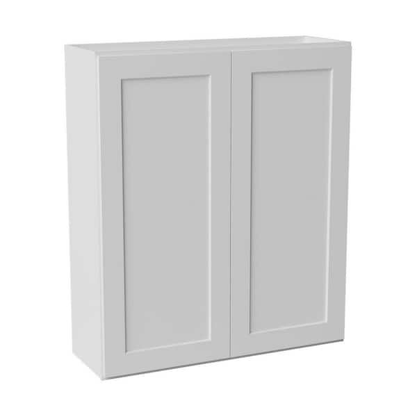 36 in. W x 12 in. D x 42 in. H Ready to Assemble Solid Wood Shaker Wall Kitchen Cabinet in White