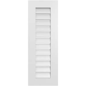 14 in. x 40 in. Rectangular White PVC Paintable Gable Louver Vent Functional